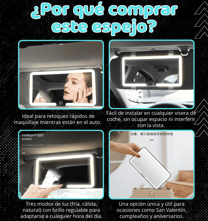 ESPEJO LUZ LED PARA AUTO