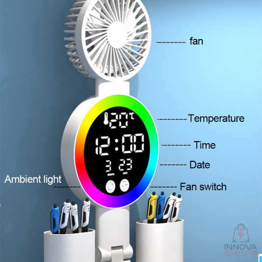 LÁMPARA DIGITAL  CON LUZ LED Y VENTILADOR