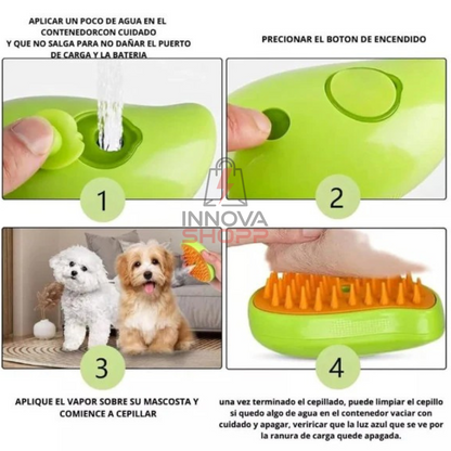 CEPILLO DE VAPOR 3 EN 1 PARA MASCOTAS